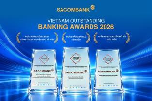 SACOMBANK wins 3 Vietnam Outstanding Banking Awards for retail banking, digital transformation, support for SMEs