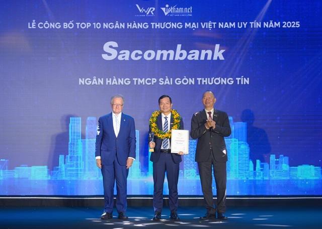 Sacombank among VNs Top 10 Reputable Commercial Banks, reports jump in Q2 profit