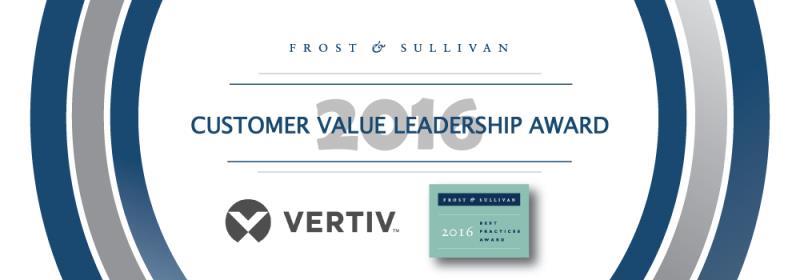 Vertiv receives 2016 Frost  Sullivan leadership award