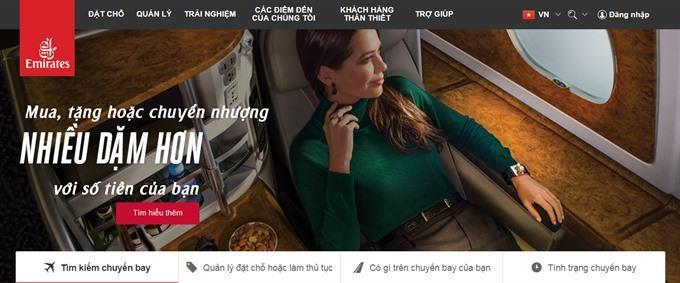 Emirates launches Vietnamese website with special fares