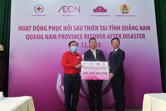 AEON, AEON TOPVALU donate 25,000 to disaster-hit central region