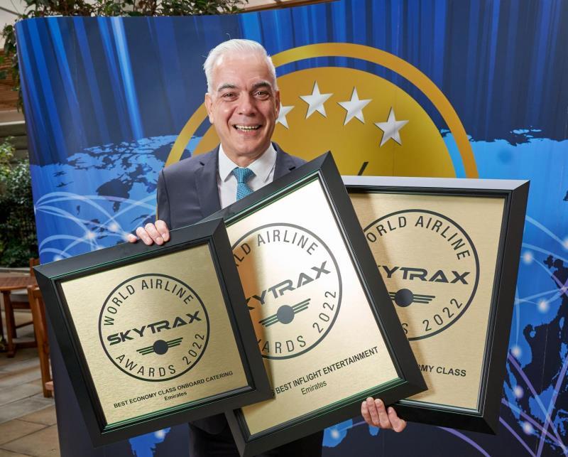 Emirates wins three honours at Skytrax World Airline Awards 2022