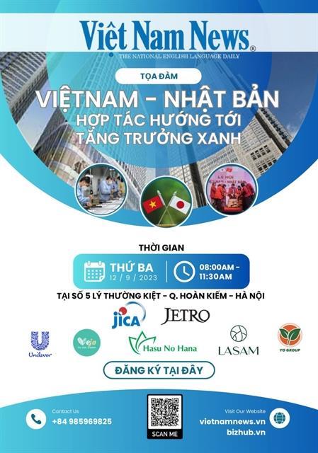 Vietnam-Japan Cooperation Towards Green Growth seminar set to take place in Hà Nội