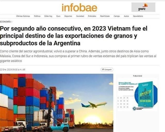 Việt Nam becomes biggest importer of Argentine farm produce